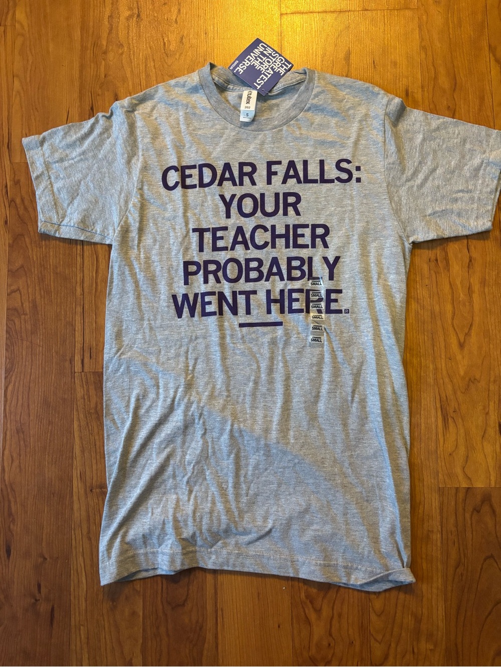 Graphic Tee - Gray with Purple Print